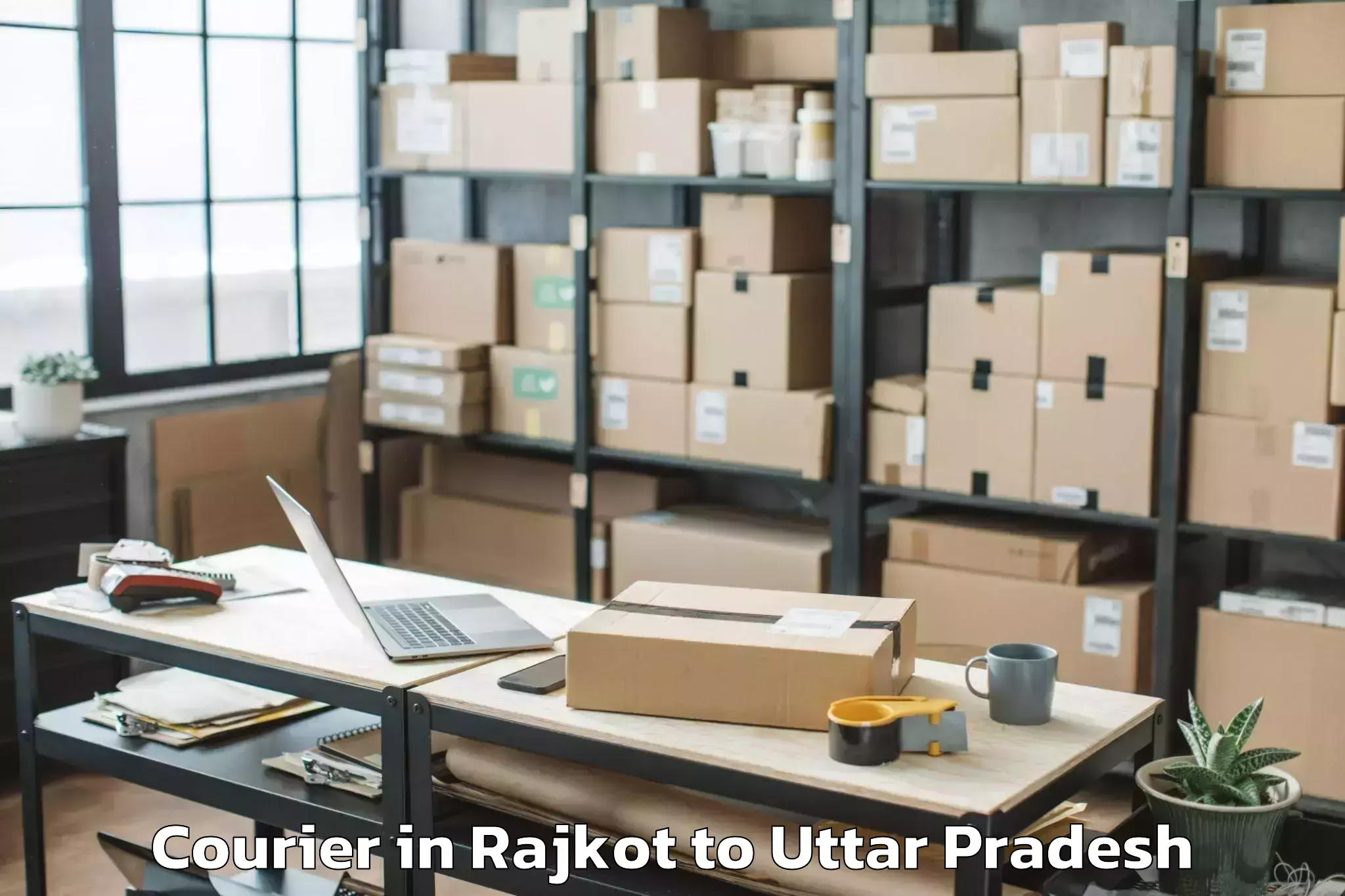 Book Rajkot to Allahganj Courier Online